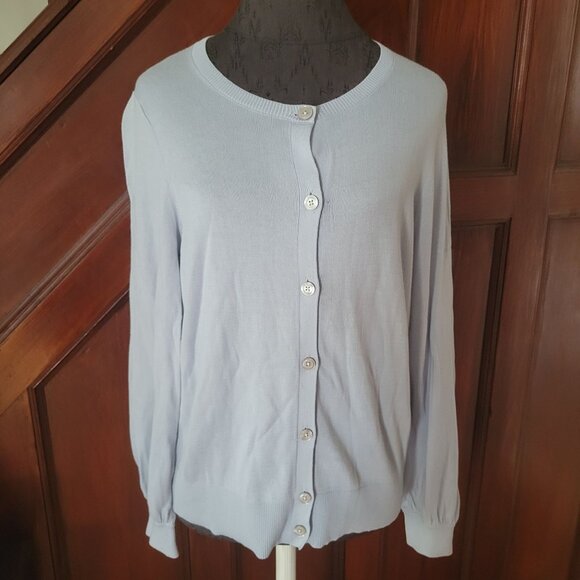 Loft Womens Button-Down Cardigan Sweater Light Blue Size M Cotton - Picture 1 of 5